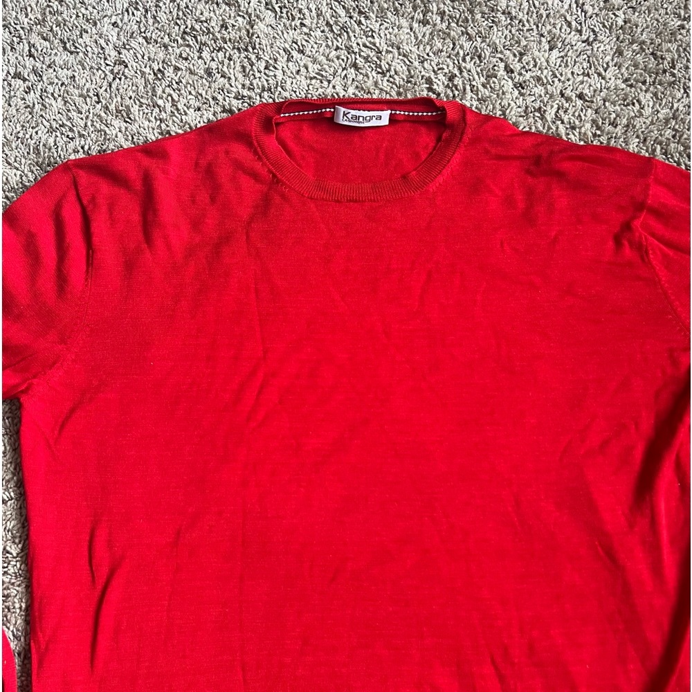 Kangra Cashmere silk cotton Sweater crewneck red